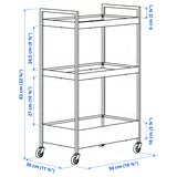 Storage Solutions - Trolley, white, 50.5x30x83 cm